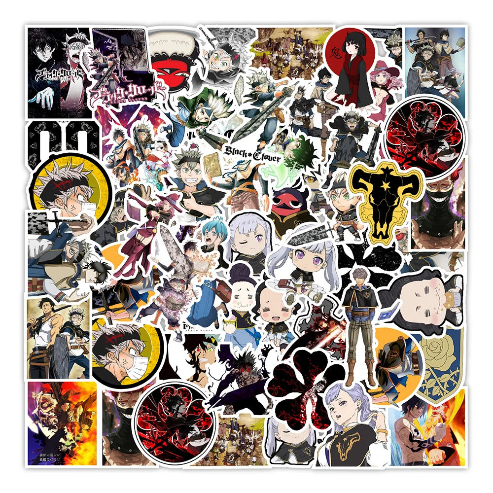 50PCS Anime Black Clover Sticker Computer Notebook Mobile Phone Water Cup Sticker Waterproof Sticker