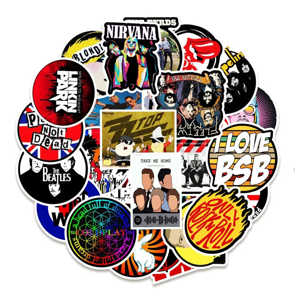 50PCS Nostalgic Music Personalized Graffiti Waterproof Sticker Suitcase Notebook Refrigerator Skateboard WaterCup