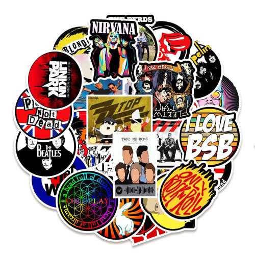 50PCS Nostalgic Music Personalized Graffiti Waterproof Sticker Suitcase Notebook Refrigerator Skateboard WaterCup