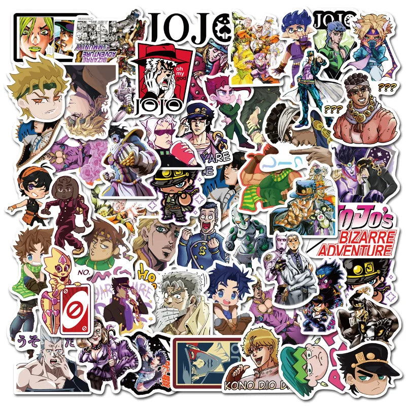 50PCS Japan anime JOJO cartoon graffiti passionate personality computer laptop luggage waterproof car stickers