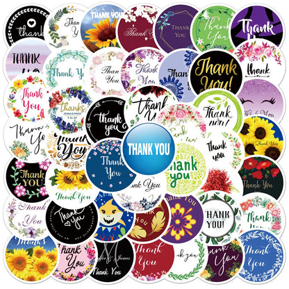 50PCS    NewThank You Sticker Personalized Decoration Graffiti Sticker Envelope Sealing Sticker MobilePhoneNotebook