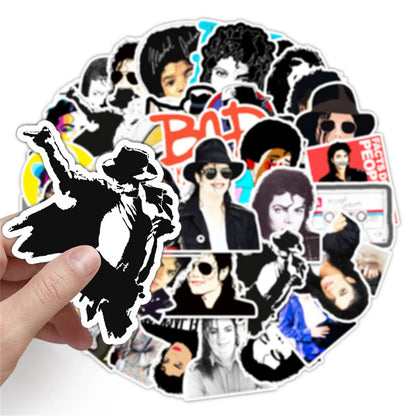 50PCS Michael Jackson Trend Personalized Decoration Graffiti Waterproof Sticker Notebook Refrigerator Skateboard