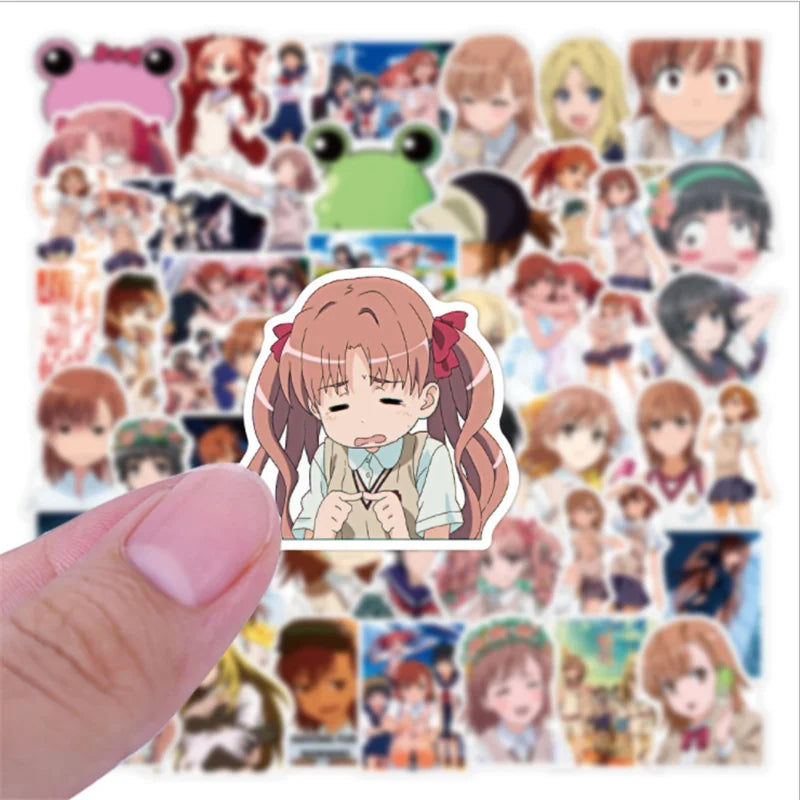 50PCS Anime A Scientific Super-electromagnetic Gun Graffiti Suitcase Notebook Waterproof Cartoon Stickers Decorative Toys