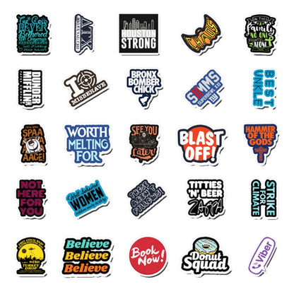 50PCS English Alphabet Cartoon Sticker Graffiti Suitcase Computer Car Helmet Water Cup Graffiti Decoration Toy