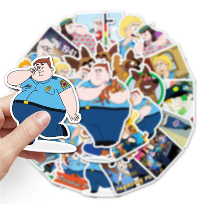 50PCS Paradise Town Police Station Cartoon INS Wind Sticker Laptop Luggage Scooter DIY Decorative Sticker