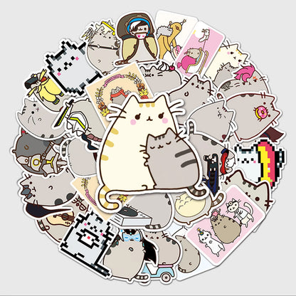 50PCS Anime Cartoon Punk Cat Cute Graffiti Luggage Laptop Motorcycle Mobile Phone Water Cup F Waterproof Sticker