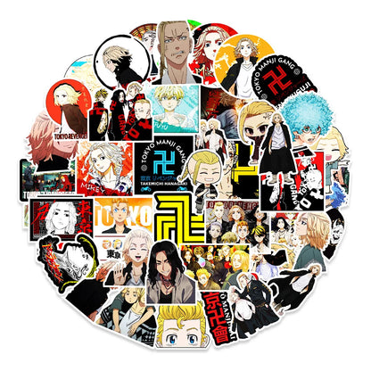 50PCS cartoon and anime Tokyo Revengers graffiti stickers, personalized decorative skateboard suitcases, mobile phones, laptops, waterproof stickers, toys