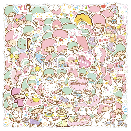 100PCS Art Illustration Popular Creative Fashion Cartoon Cartoon Gemini Decorative Style Graffiti Stickers Personality Fashion Creative Trend DIY Exquisite Decorative Decals for Cups, Helmets, Skateboards Popular Stickers Toys