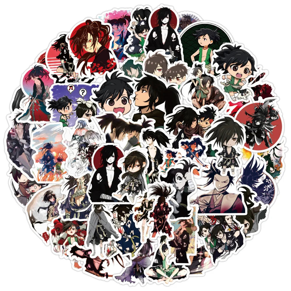 50PCS Cartoon Riman Dororo Graffiti Waterproof Sticker Suitcase Notebook Refrigerator Skateboard Water Cup Helmet