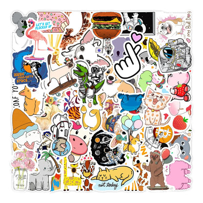 50PCS Mini Cute Stickers Mobile Phone Water Cup Stationery Notebook Hand Account Waterproof Stickers