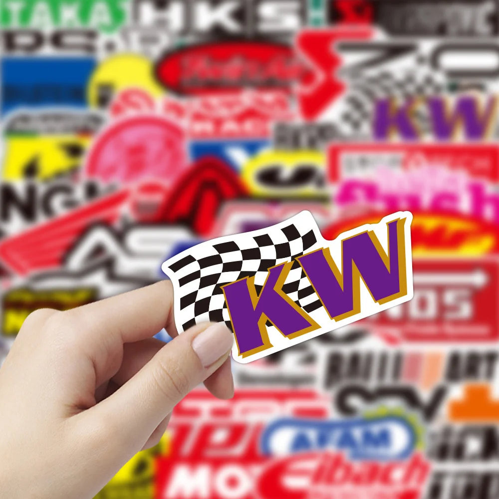 50PCS Racing Motorcycle JDM Graffiti Sticker Waterproof Notebook Water Cup Car Children's Refrigerator Custom