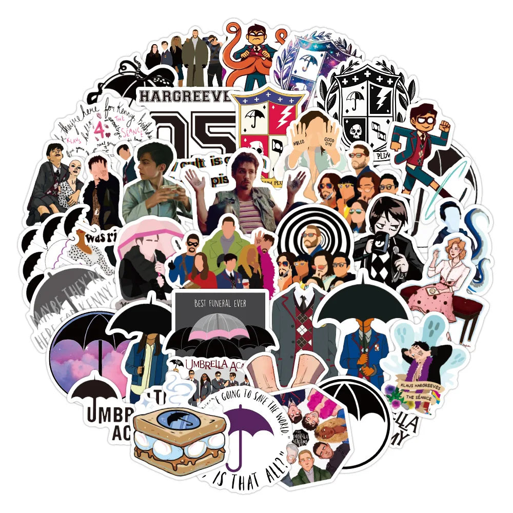 50PCS American Drama Umbrella College Graffiti Sticker Waterproof Suitcase Notebook Refrigerator Water Cup Sticker