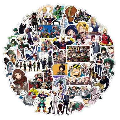 50PCS of My Hero Academic animation graffiti stickers, personalized DIY suitcase trolley suitcase decoration sticker toys