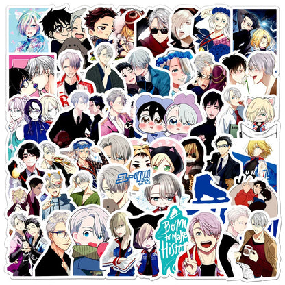 50PCS Anime Yuri on Ice Graffiti Sticker Laptop Skateboard Guitar Refrigerator Waterproof Decorative Sticker