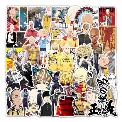57PCS Cartoon Anime One Punch Superman Sticker Laptop Skateboard Guitar Waterproof Decorative Sticker