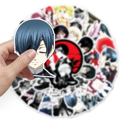 50PCS New Cartoon Two-dimensional Cartoon Black Deacon Anime Graffiti Decoration Suitcase Guitar Waterproof Sticker