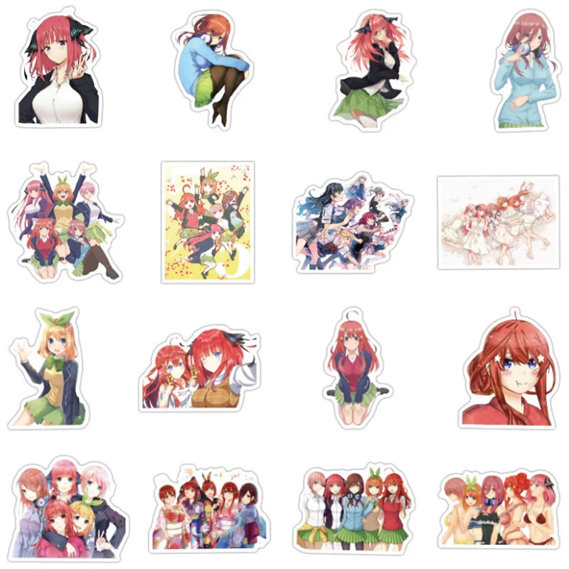 50PCS animated cute girl typical wedding graffiti stickers, personalized DIY notebook stickers, car trunk skateboard decorative stickers, toys