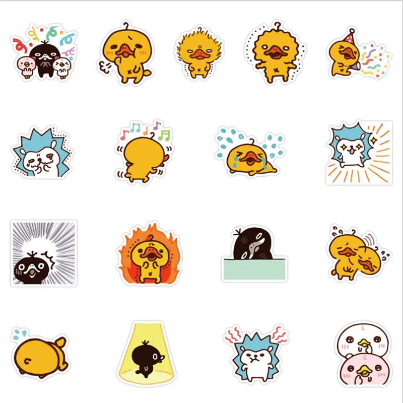50PCS Cute Big-billed Duck Cartoon Anime Graffiti Notebook Suitcase Iron Toy