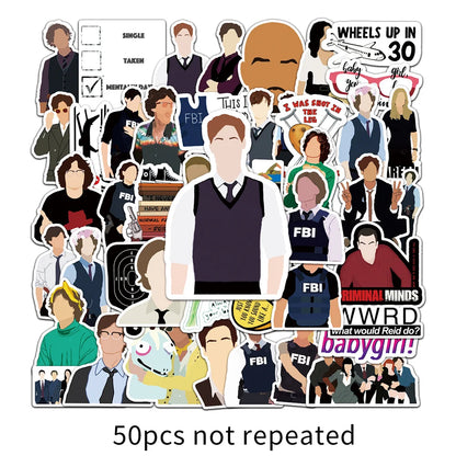 50PCS American Drama Criminal Mind Graffiti Sticker Scrapbook Mobile Phone Case Suitcase Scooter Sticker