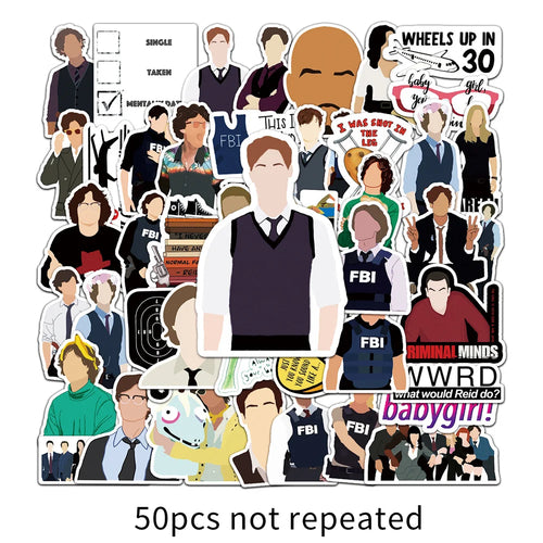 50PCS American Drama Criminal Mind Graffiti Sticker Scrapbook Mobile Phone Case Suitcase Scooter Sticker