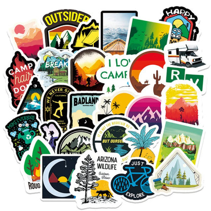 50 Cartoon Outdoor Graffiti Stickers for Decorating Suitcases, Guitars and Laptop Computers as Toys