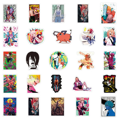 50PCS Cartoon Anime Chainsaw People Graffiti Stickers Cartoon Car Luggage Laptop Scooter Stickers