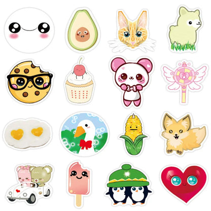 50 pieces of cartoon and fresh animal-style graffiti stickers, personalized, fashionable and creative DIY exquisite decorative decal cups, helmets, skateboard popular sticker toys