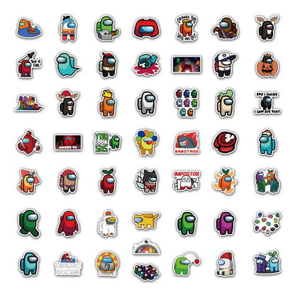 50pcs Animation Among Us Graffiti Waterproof Sticker Mobile Phone Case Guitar Notebook Refrigerator Water Cup