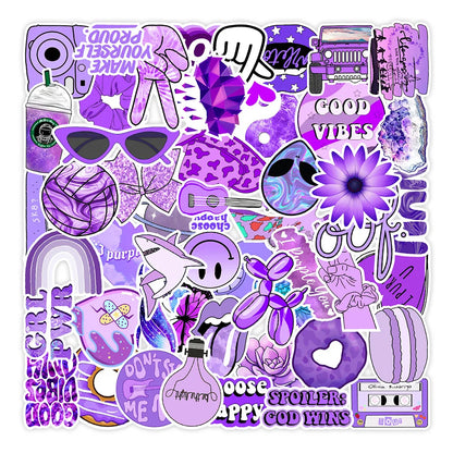 50PCS Cartoon Purple VSCO Series Graffiti Stickers Scrapbooking Computer Notebook Mobile Phone Stickers