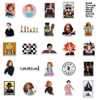 50PCS New American Drama Queen’s Chess Game Graffiti Stickers Decoration Luggage Guitar Laptop Stickers