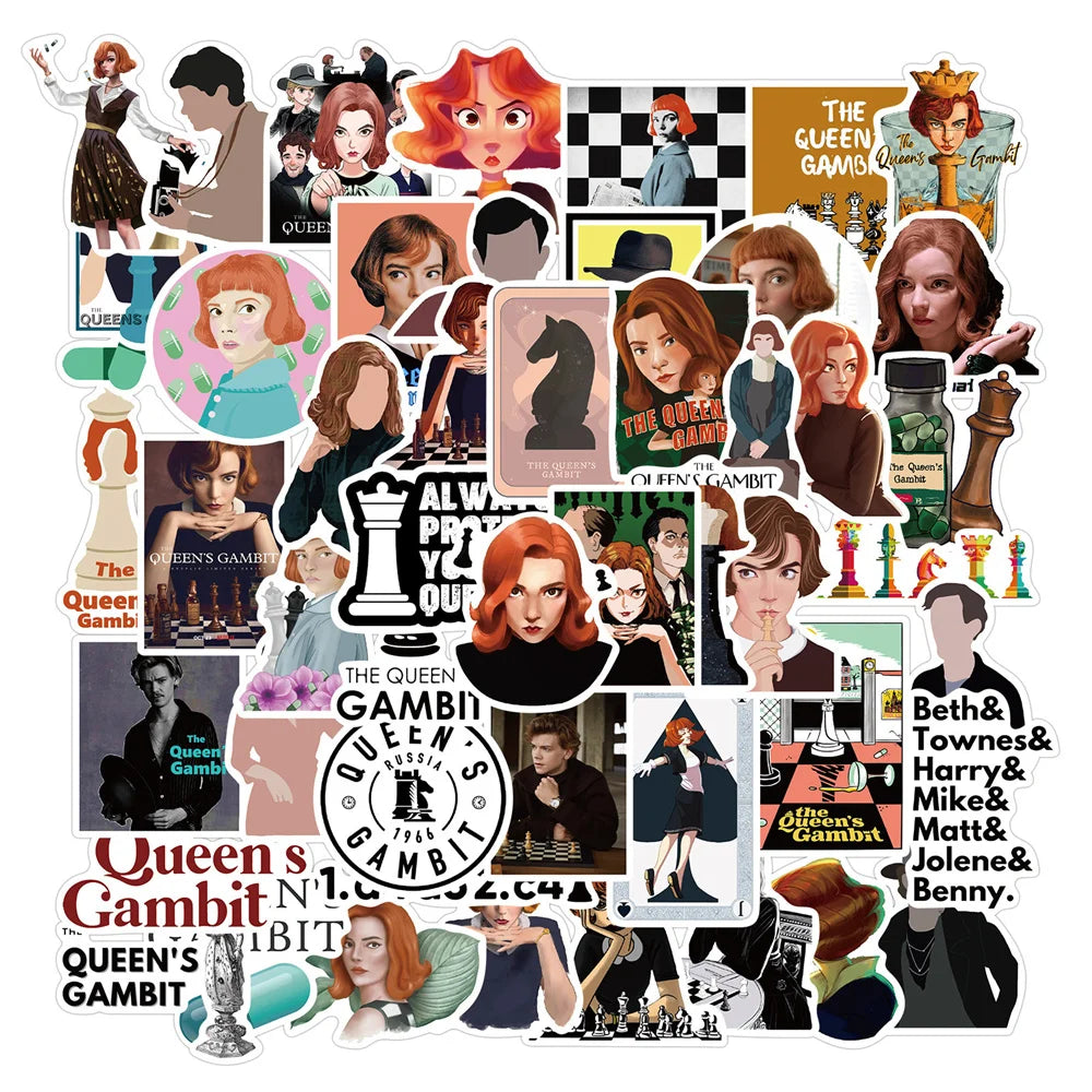 50PCS New American Drama Queen’s Chess Game Graffiti Stickers Decoration Luggage Guitar Laptop Stickers