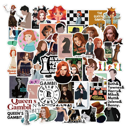 50PCS New American Drama Queen’s Chess Game Graffiti Stickers Decoration Luggage Guitar Laptop Stickers