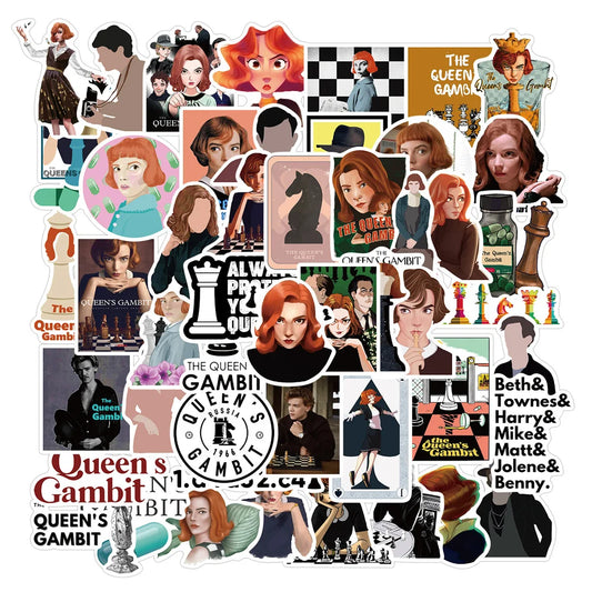 50PCS New American Drama Queen’s Chess Game Graffiti Stickers Decoration Luggage Guitar Laptop Stickers
