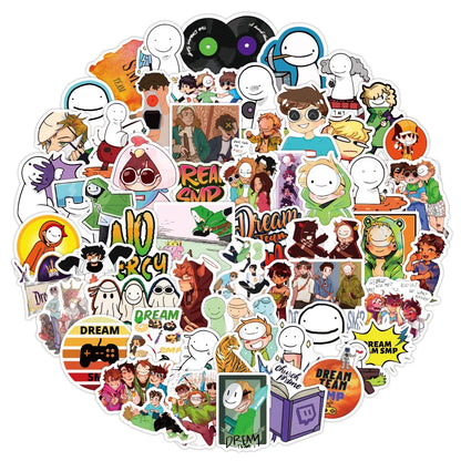 50 pieces of Cartoon Dream Smp cute graffiti stickers, personalized DIY luggage, car, laptop, refrigerator, motorcycle decorative stickers and toys