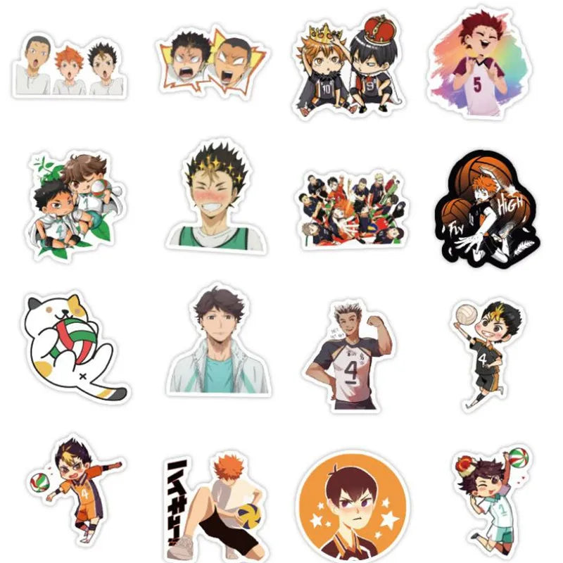 50PCS Volleyball Teenager Cartoon Anime Boy Toy Graffiti Laptop Luggage Skateboard Guitar Waterproof Sticker