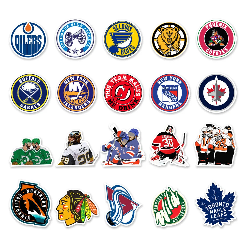 50PCS Ice Hockey Enthusiasts Graffiti Guitar Mobile Phone Case Suitcase Skateboard Gift Stationery Stickers