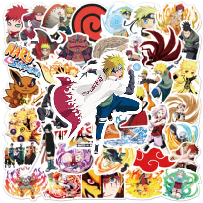 50PCS Anime Naruto-Ninja Graffiti Sticker Luggage Car Computer Water Cup Mobile Skateboard Guitar Sticker Toy