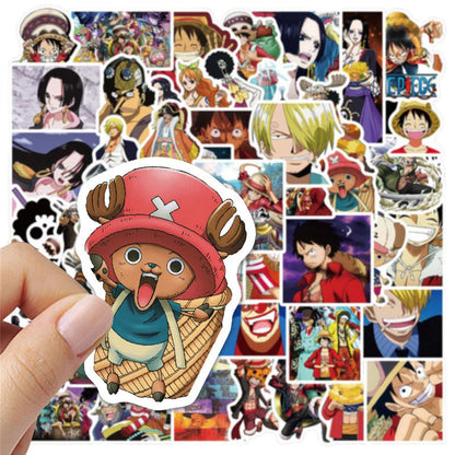 50PCS Anime Pirate Mania Action Graffiti Sticker Computer Luggage Skateboard Waterproof Removable Sticker