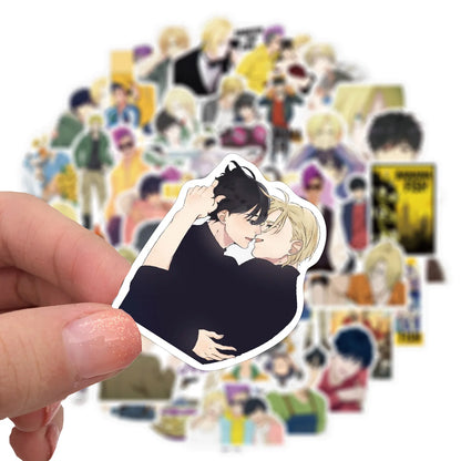 50PCS New Animation Shudder Killer Banana Fish Graffiti Waterproof Sticker Suitcase Notebook Mobile Phone Skate board