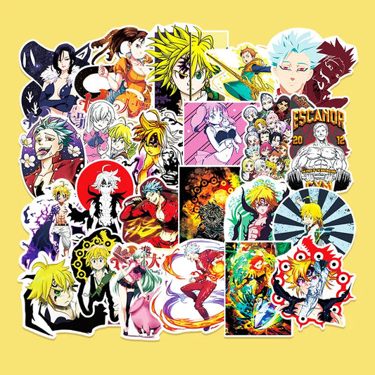 50PC Seven Deadly Sins Stickers Cartoon Personality Comics Suitcase Stickers DIY Skateboard Refrigerator Graffiti Stickers