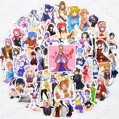 50pcs Cartoon Sexy Beauty Collection Graffiti Sticker DIY Suitcase Notebook Guitar Star Sticker Waterproof