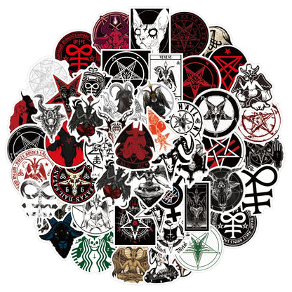 50pcs Creative Cartoon Non Repeating Satan Graffiti Decoration Luggage Compartment Guitar Waterproof Sticker