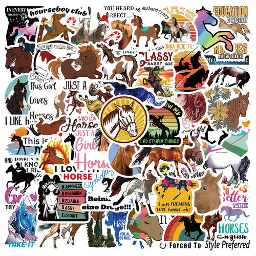 50PCS Horse Racing Sports Stickers New Luggage Laptop Skateboard Insulation Cup Waterproof Stickers