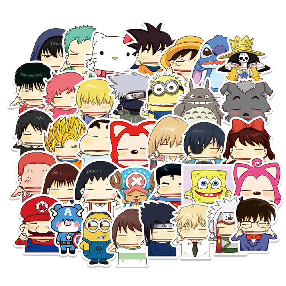 50PCS New Cartoon Face Holding Action Graffiti Decoration Suitcase Guitar Waterproof StickerNew Cartoon Face Holding Action Graffiti Decoration Suitcase Guitar Waterproof Sticker