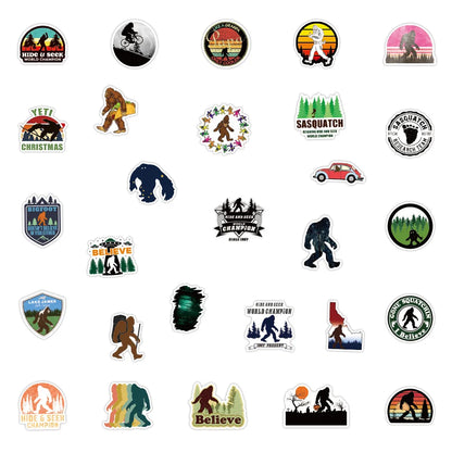 50pcs New Bigfoot Savage Graffiti Sticker Waterproof Luggage Compartment Notebook Scooter Water Cup Sticker Custom