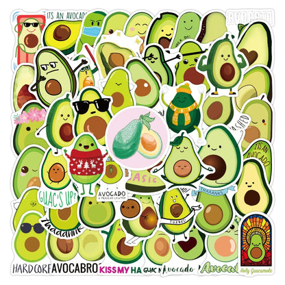 50PCS Fruit Cartoon Avocado Graffiti Laptop Guitar Motorcycle Luggage Skateboard Bike Waterproof Sticker