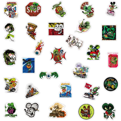 50PCS Horror Fink Mouse Cartoon Anime Graffiti Sticker Notebook Guitar Skateboard Mobile Gift Toy Sticker