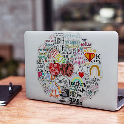 50PCS Retro Inspirational Teacher's Day English Love Graffiti Car Sticker Notebook Helmet Refrigerator Sticker