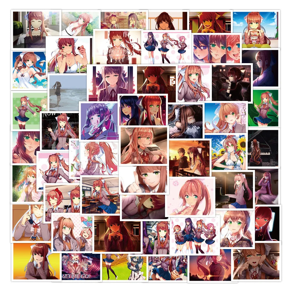 50pcs Monica DIY Luggage Guitar Toy Sticker Wholesale of Japanese Animation and Literature Department