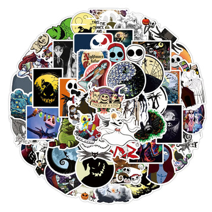 50PCS Cartoon Film and Television Christmas Fright Night Graffiti Stickers Personalized Fashion Creative Trend DIY Exquisite Decorative Decals for Cups Helmets Skateboards Popular Stickers Toys